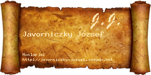 Javorniczky József névjegykártya