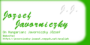 jozsef javorniczky business card