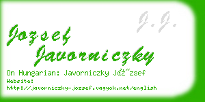 jozsef javorniczky business card